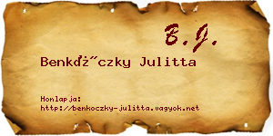 Benkóczky Julitta névjegykártya